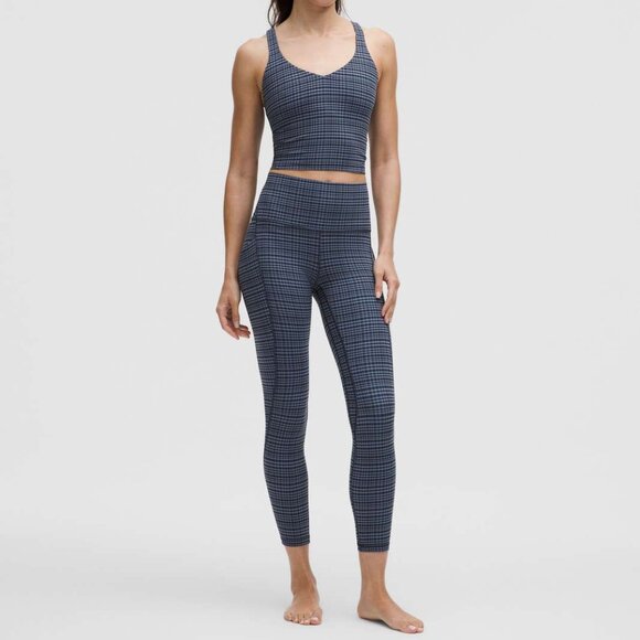 NWT Lululemon Align High-Rise Pant 25" *Pockets, 6, Glow Grid Washed Denim Multi - Picture 1 of 7